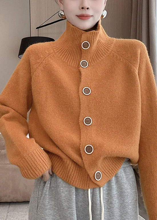 Loose Pink Button Cozy Knit Cardigan Long Sleeve - konjwa