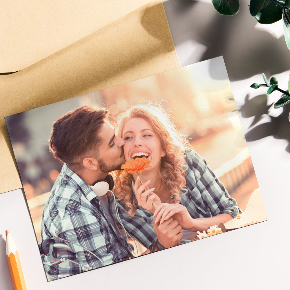 Custom Photo Engraved Greeting Card Hidden Text Card Creative Gift for Lover - konjwa