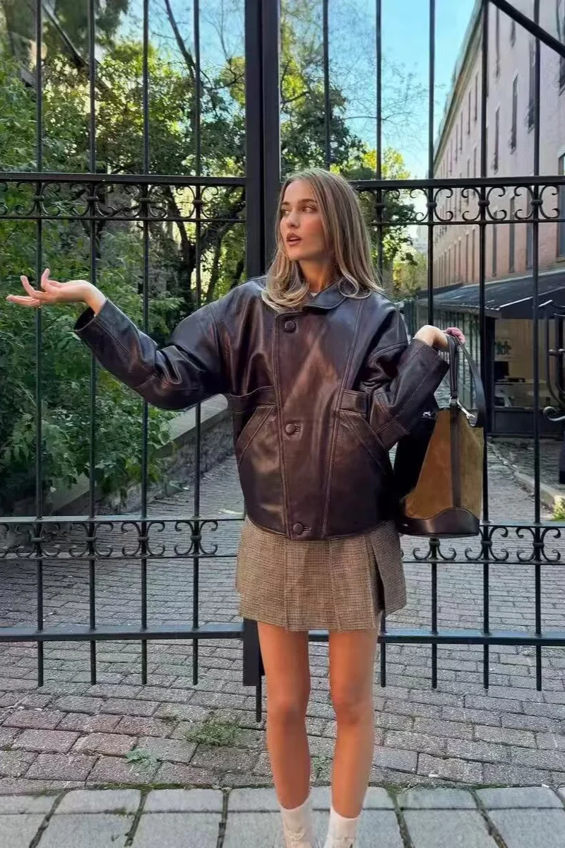 Weathered Leather Flight Jacket - konjwa