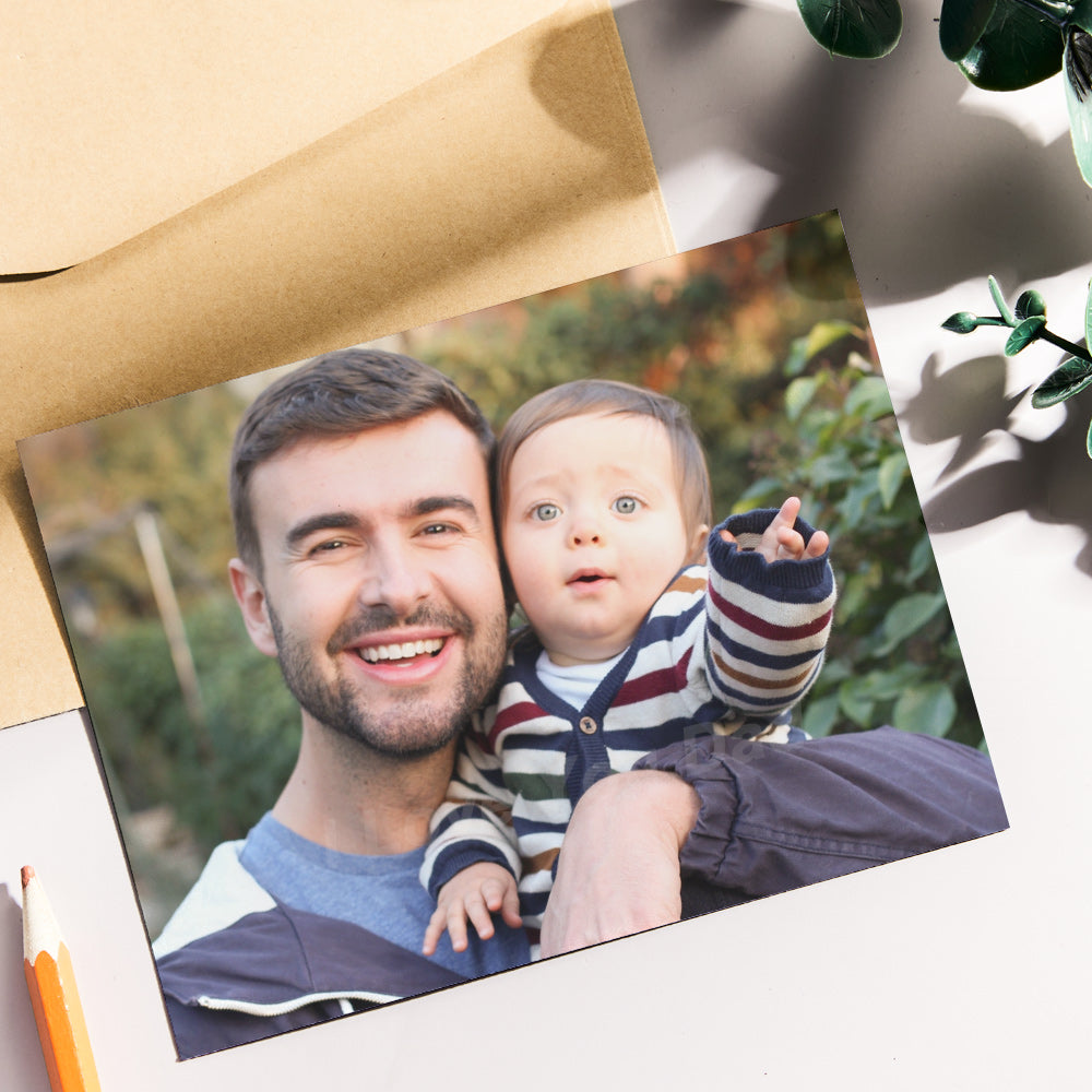 Custom Photo Hidden Text Greeting Card Translucent Card Gift for Dad - konjwa