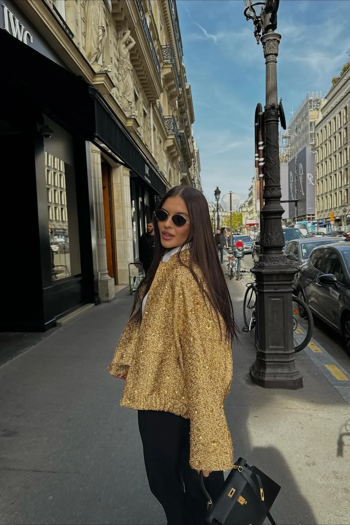 Sequined Stand Collar Jacket - konjwa