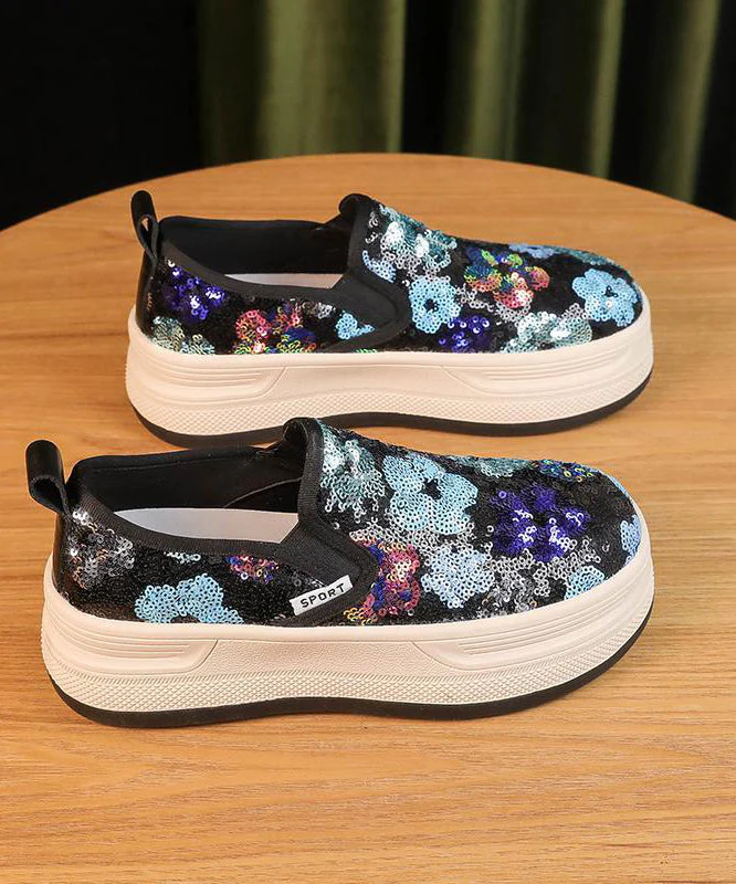 Beautiful Pink Sequins Print Tulle Loafer Shoes - konjwa
