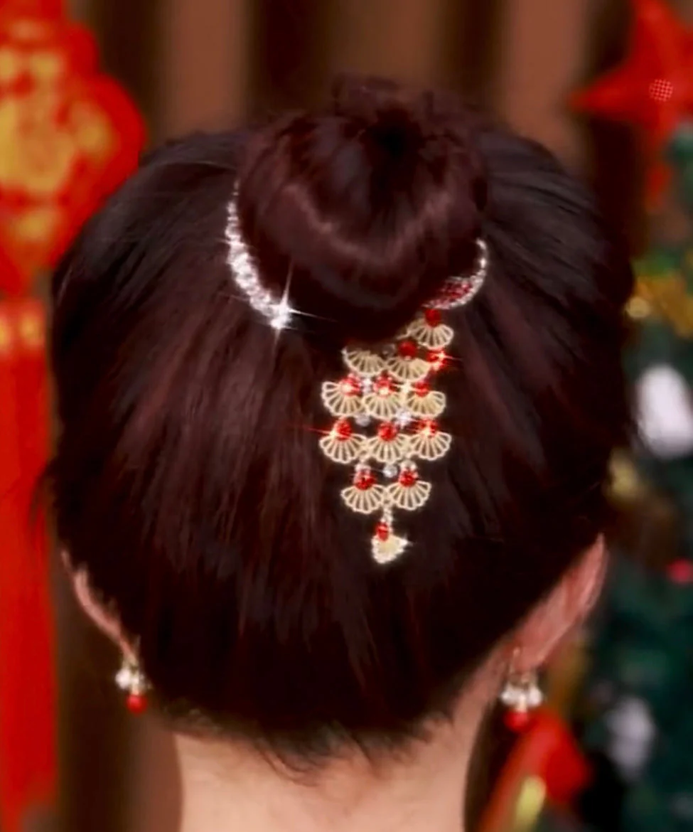 Fine Black Metal Inlaid Gem Stone Zircon Peacock Hairpin - konjwa
