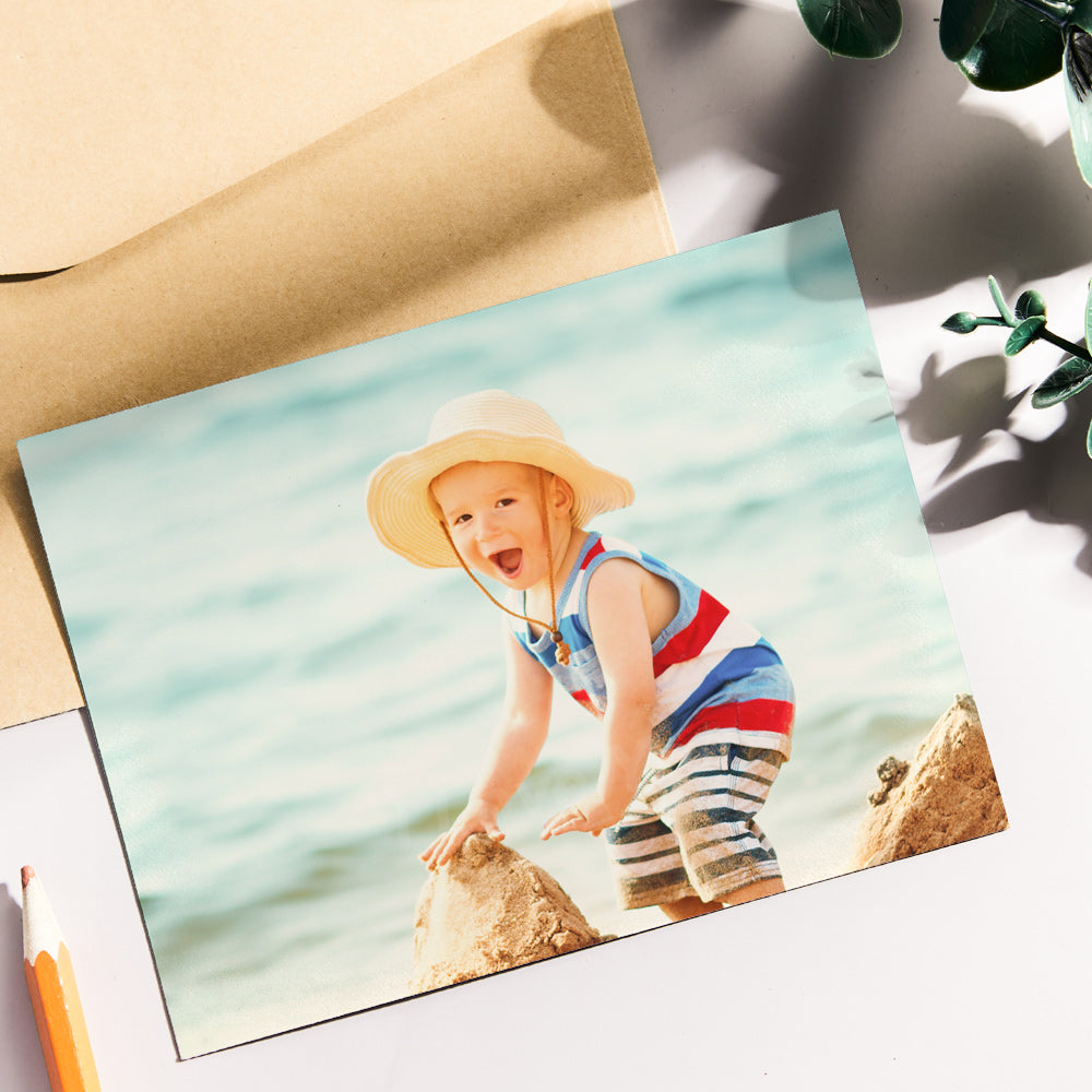 Custom Photo Hidden Text Greeting Card Cute Boy Card Gift for Child - konjwa