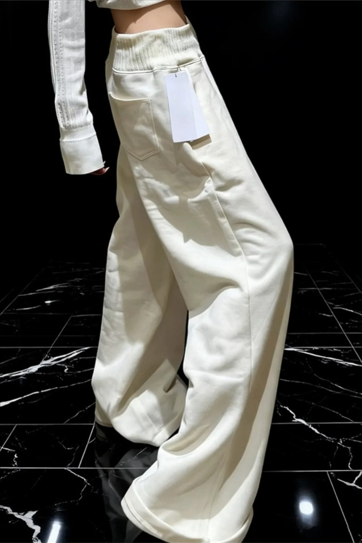 Relaxed High Waisted Wide Leg Lounge Pants - konjwa