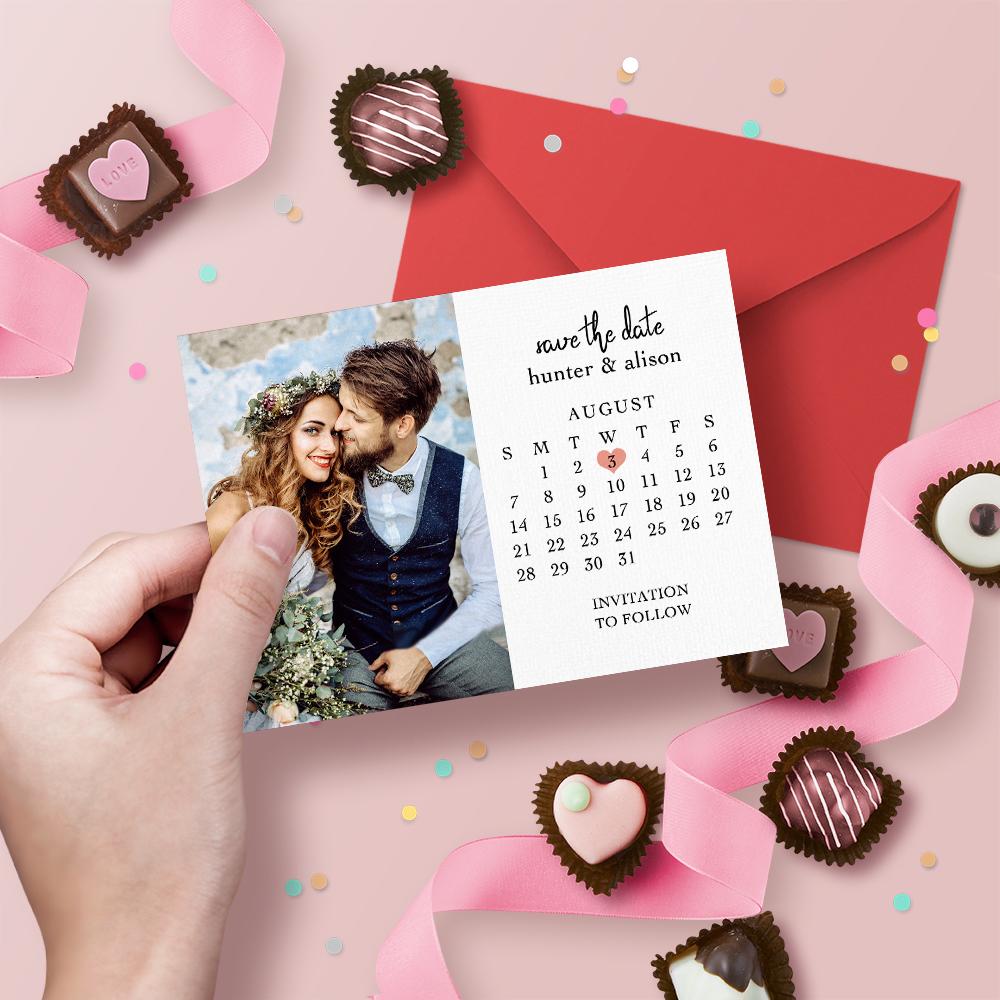 Custom Save the Date Cards Personalized Photo Text Greeting Card - konjwa