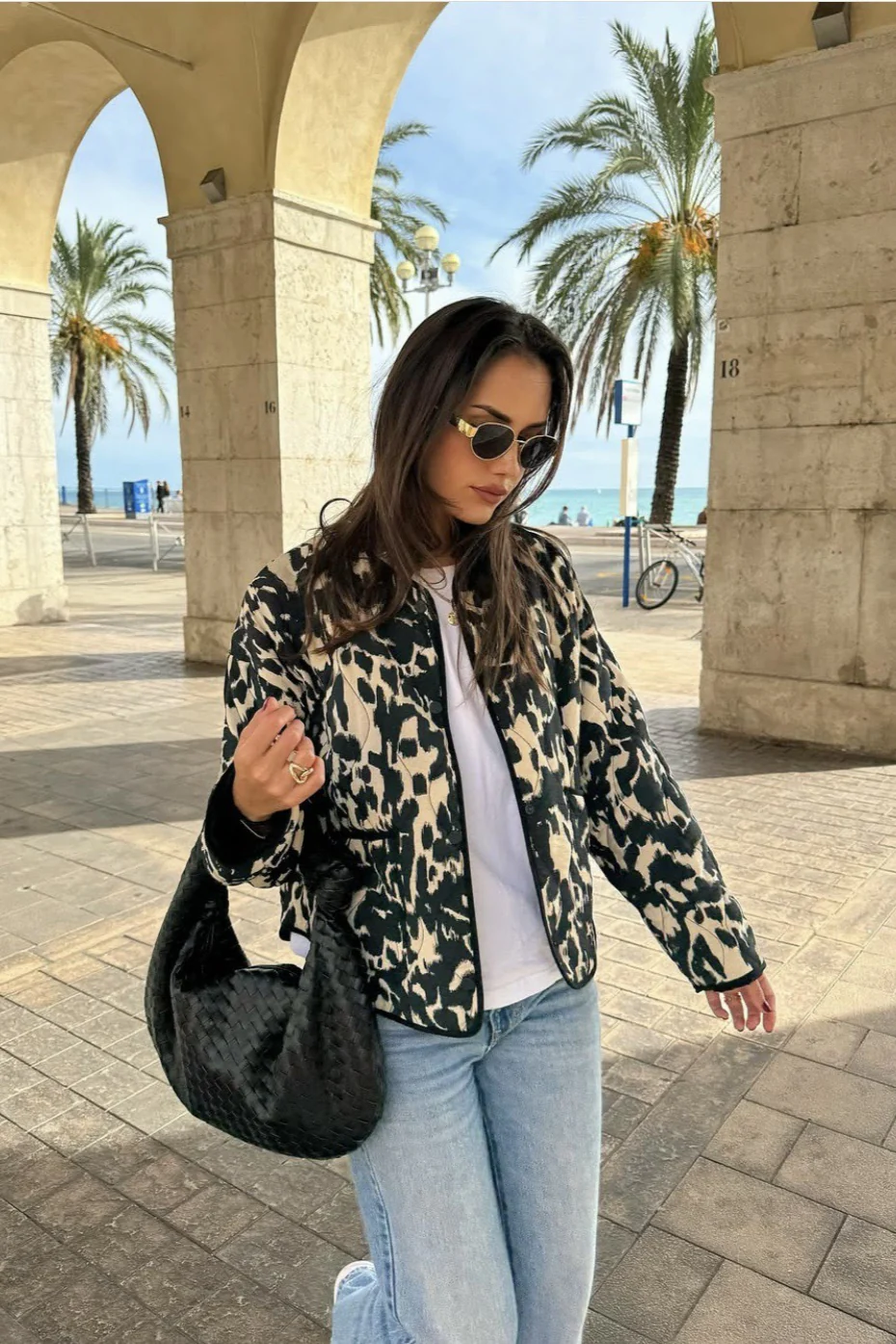 Textured Animal Print Jacket - konjwa