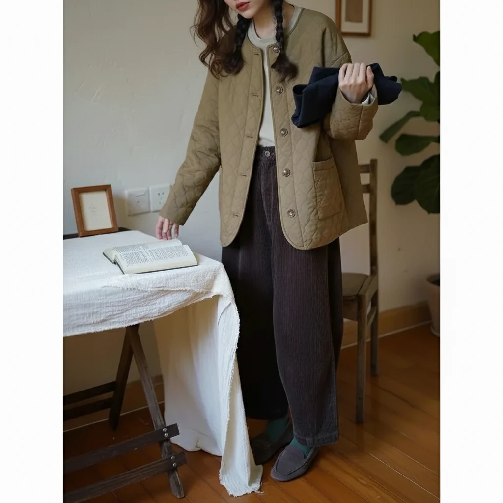 Vintage Corduroy Baggy Pants Winter - konjwa