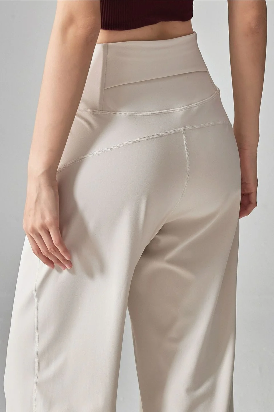 Barely There Drapey High Waisted Wide Leg Workout Pants - konjwa