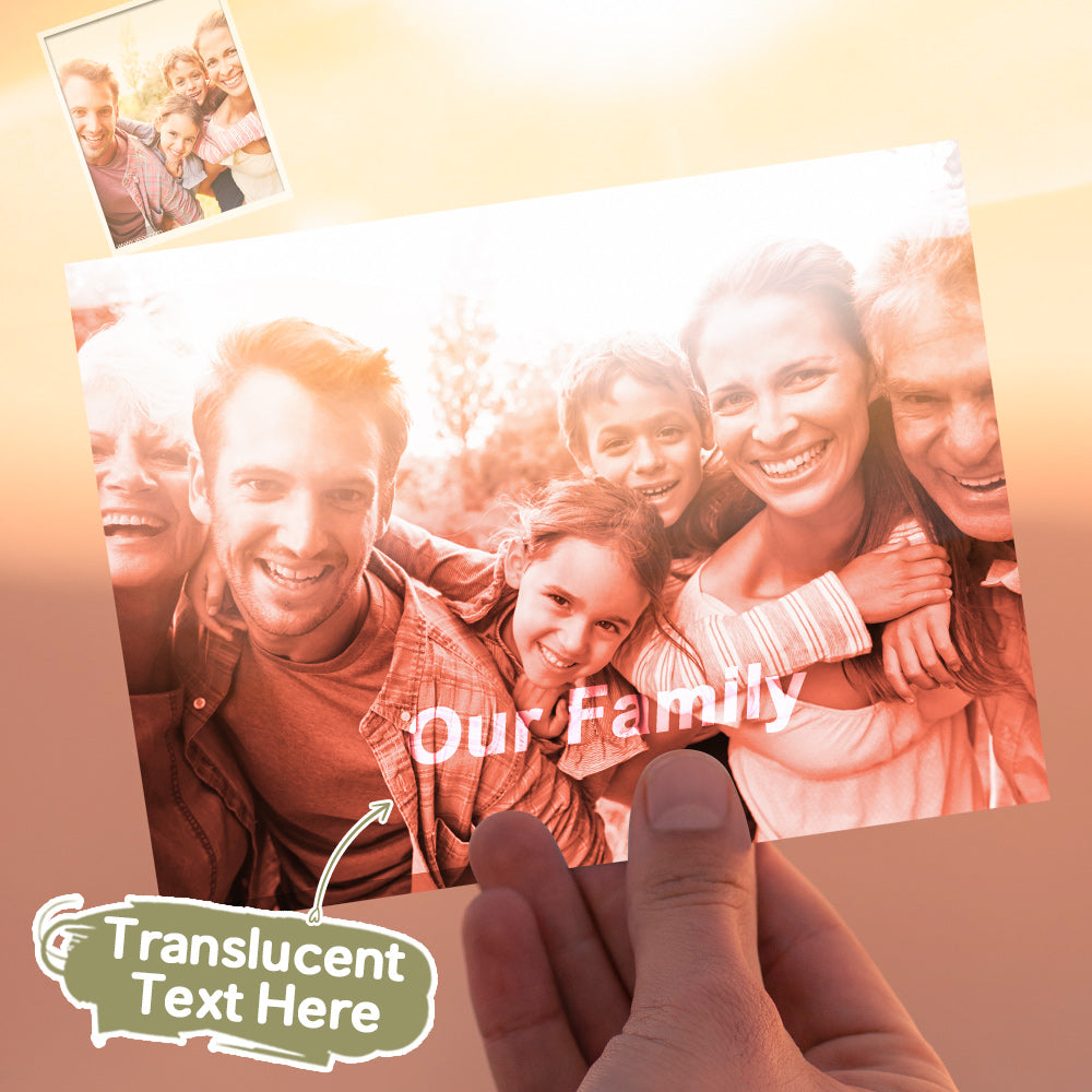 Custom Photo Engraved Card Hidden Text Greeting Card Forever Family Card - konjwa