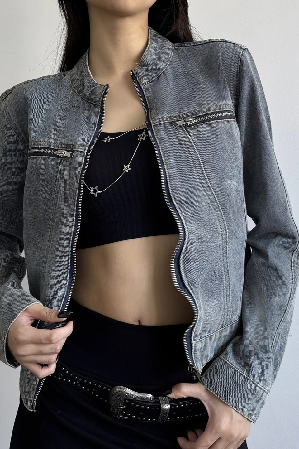 Vintage Washed Denim Jacket - konjwa