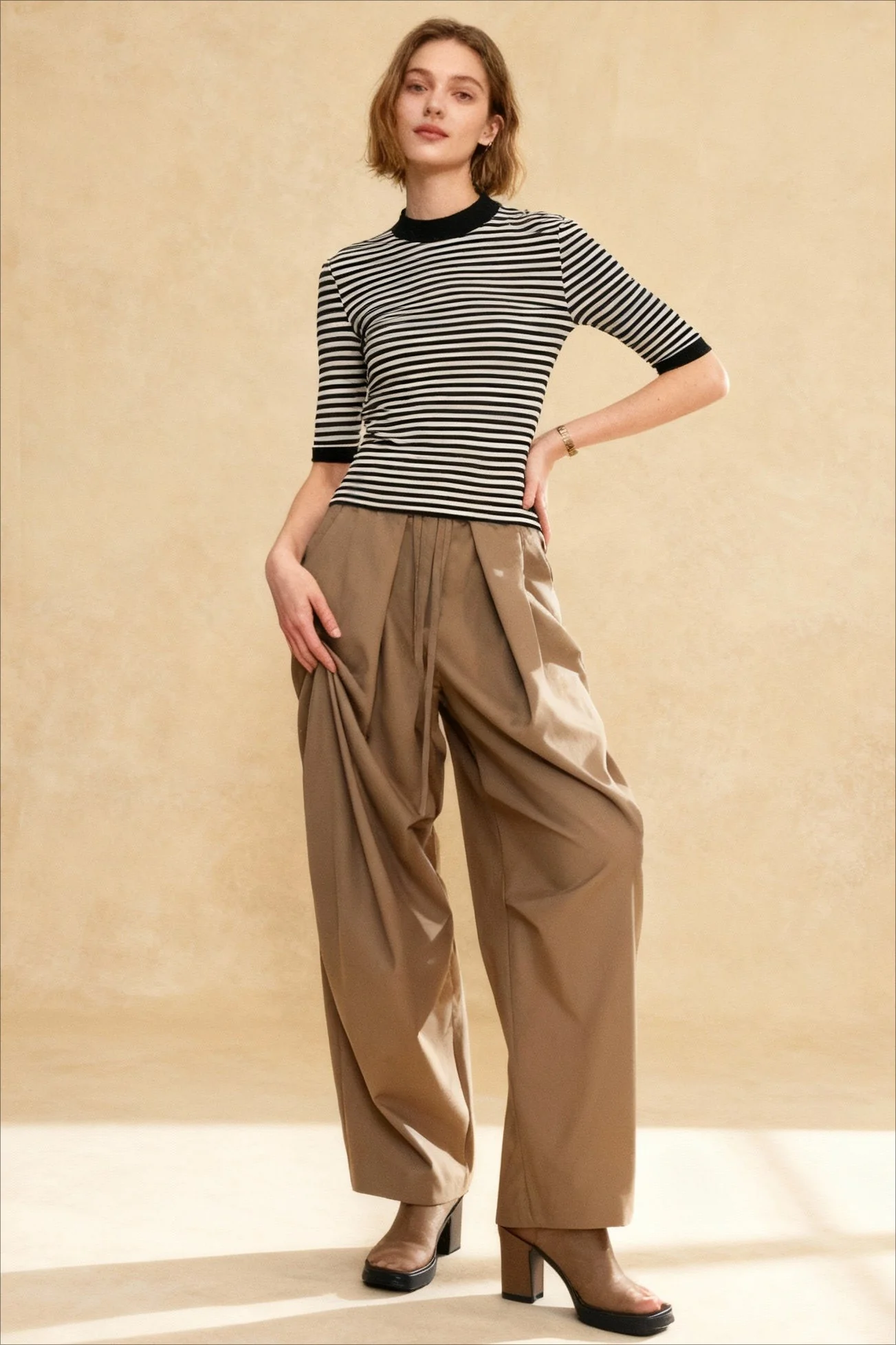 Vintage Wide-Leg Flowing Pants - konjwa