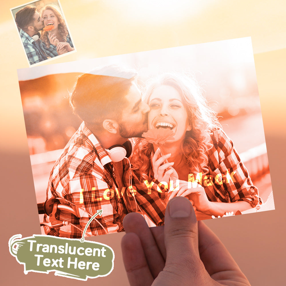 Custom Photo Engraved Greeting Card Hidden Text Card Creative Gift for Lover - konjwa
