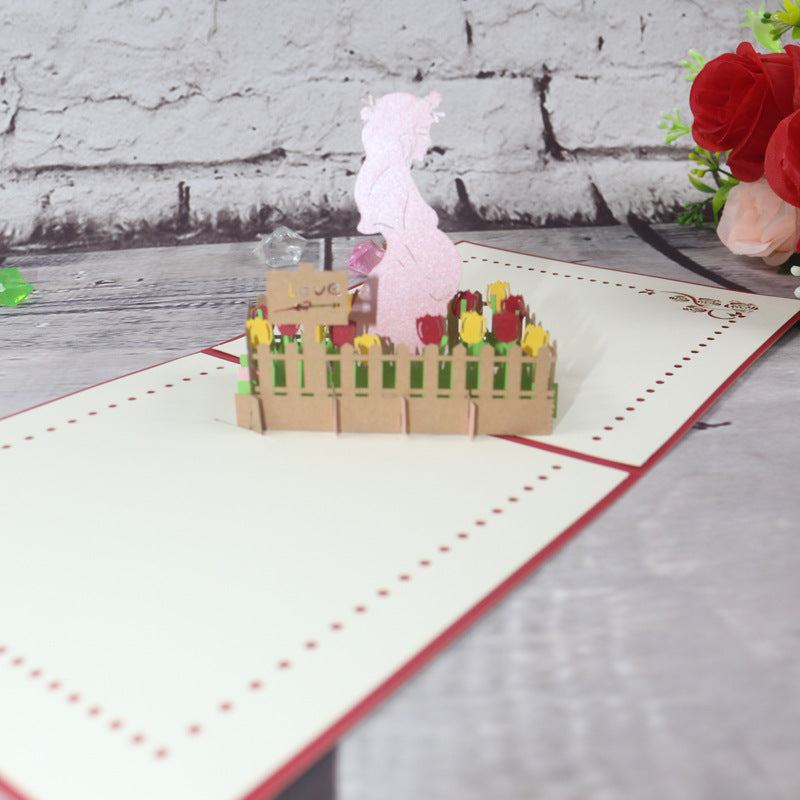 Creative 3D Three-dimensional Greeting Card Pregnant Mother Mother's Day Greeting Card - konjwa