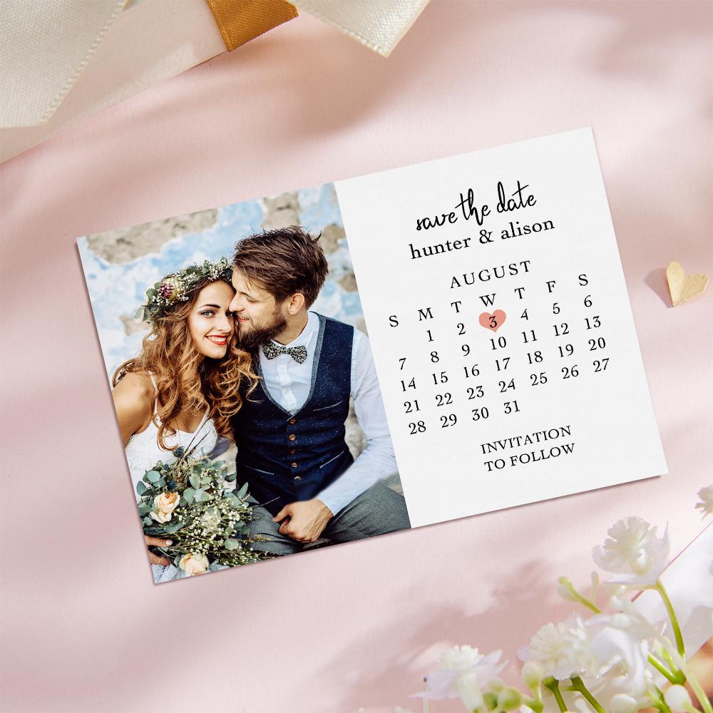 Custom Save the Date Cards Personalized Photo Text Greeting Card - konjwa