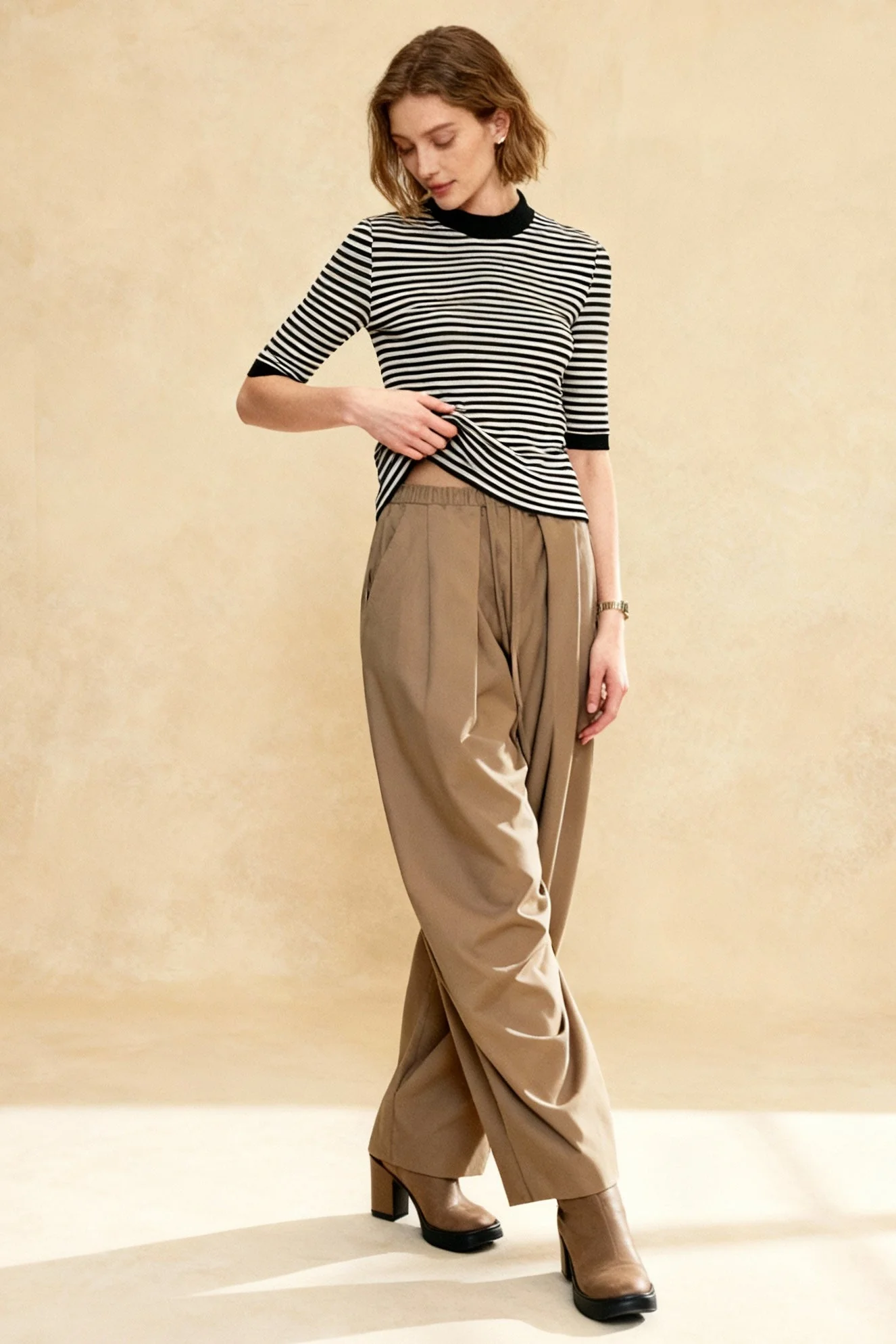 Vintage Wide-Leg Flowing Pants - konjwa