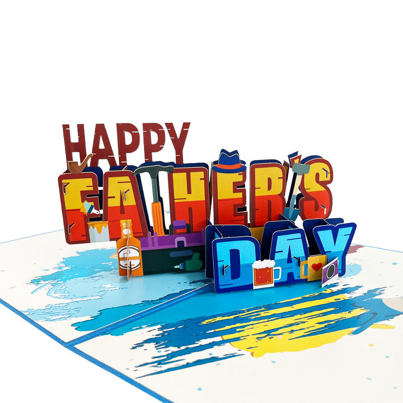 3D Pop Up Card Happy Father's Day Greeting Card Gift for Dad - konjwa
