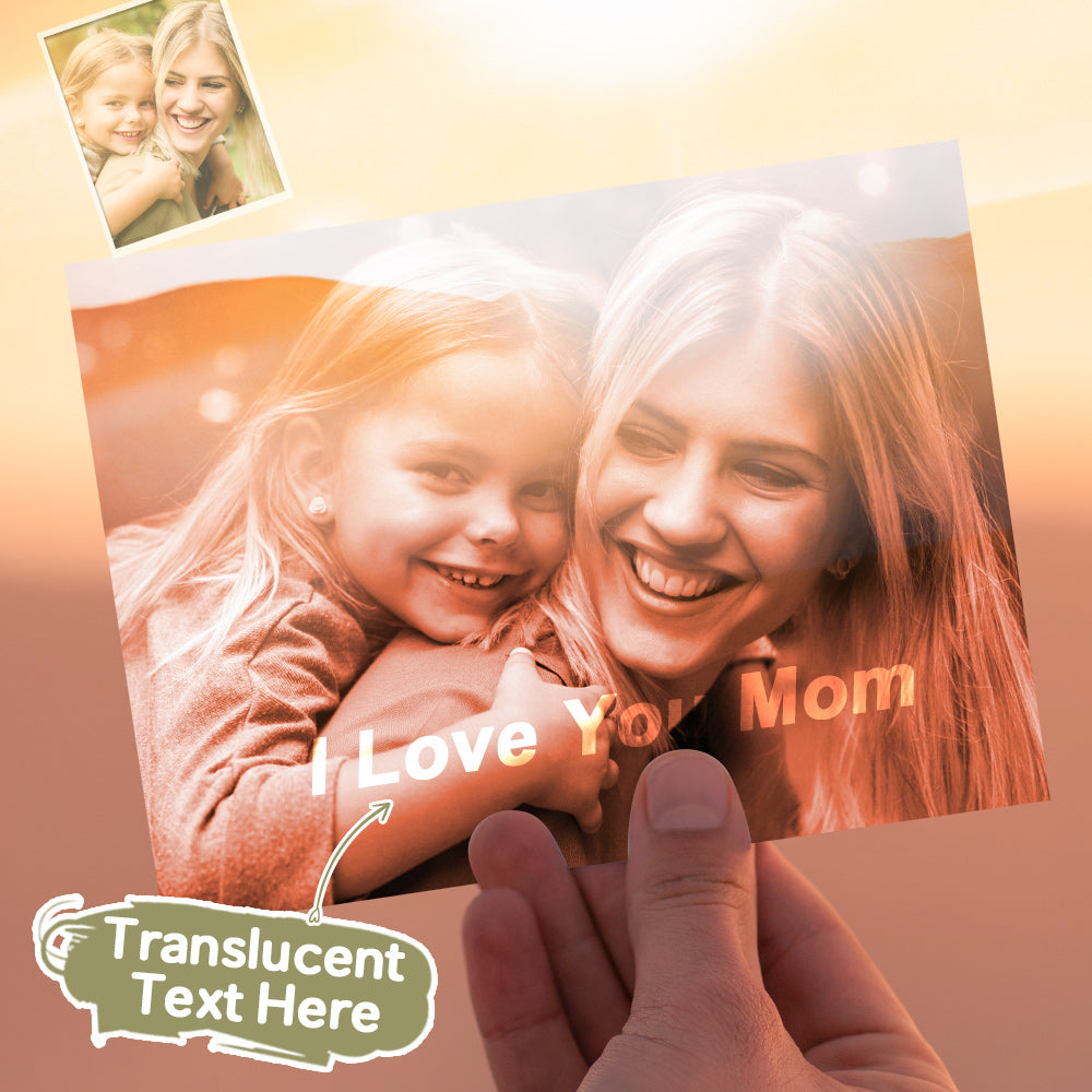 Custom Photo Engraved Card Hidden Text Greeting Card Gift for Mom - konjwa