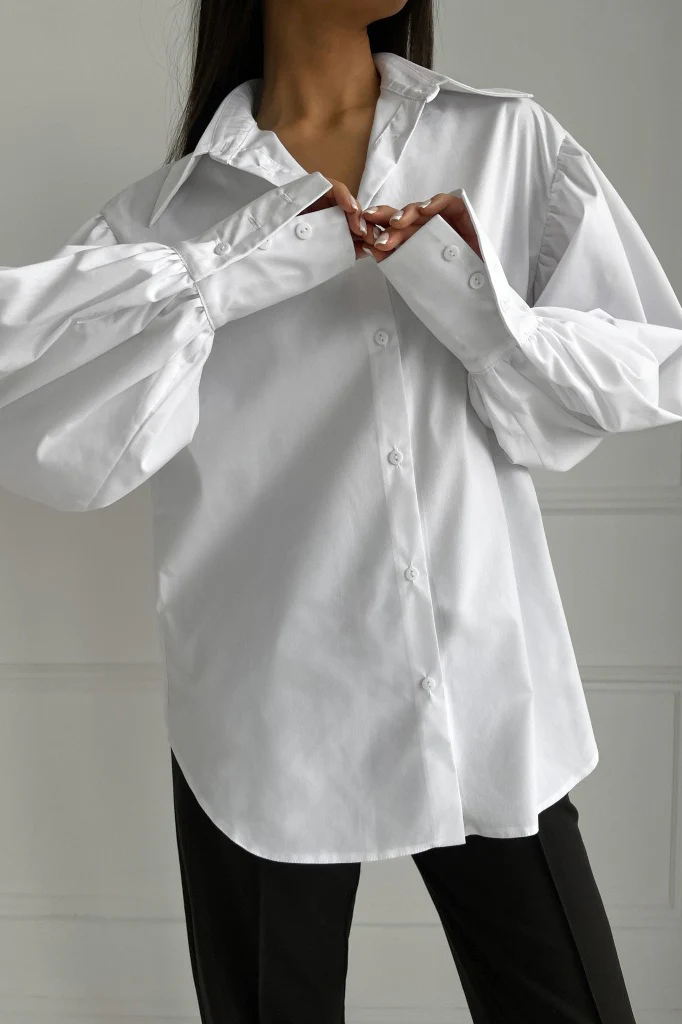 French Relaxed Puff Sleeve Blouse - konjwa