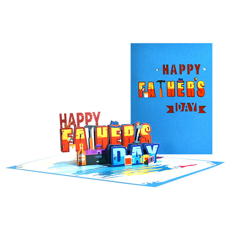 3D Pop Up Card Happy Father's Day Greeting Card Gift for Dad - konjwa