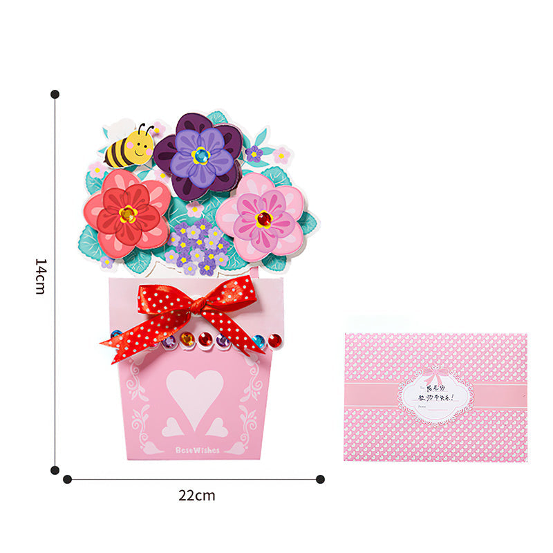 Exquisite Greeting Card Mother's Day Three-dimensional Flower Gifts - konjwa