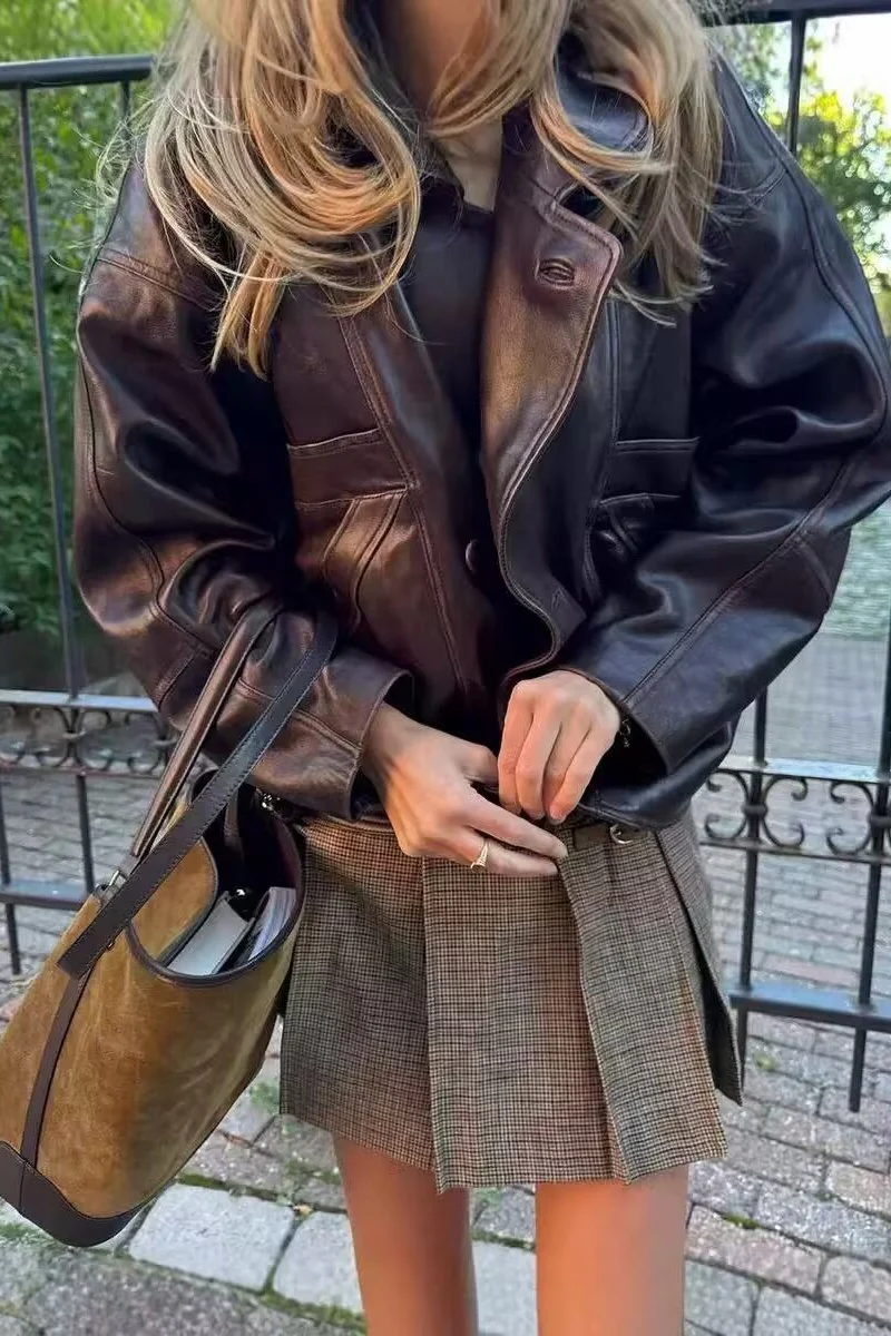 Weathered Leather Flight Jacket - konjwa