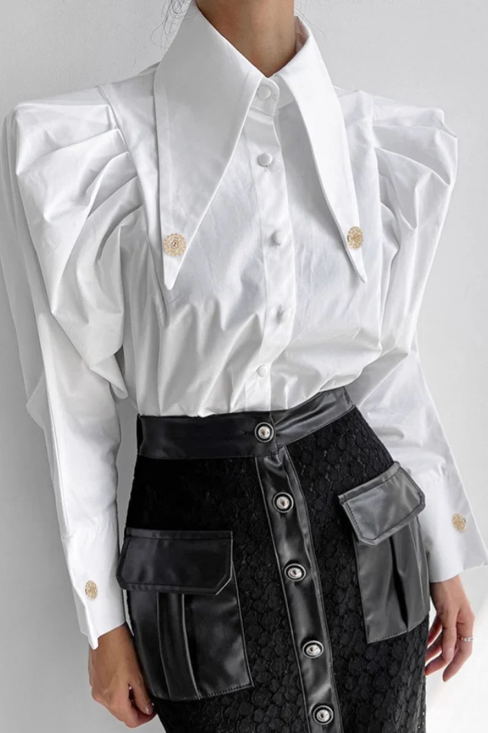 Unique Victorian Point Collar Blouse - konjwa