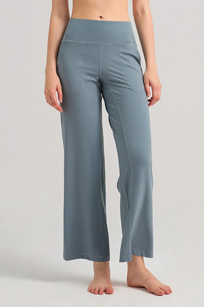 Breathable Straight Leg Loose High Waist Yoga Pants - konjwa