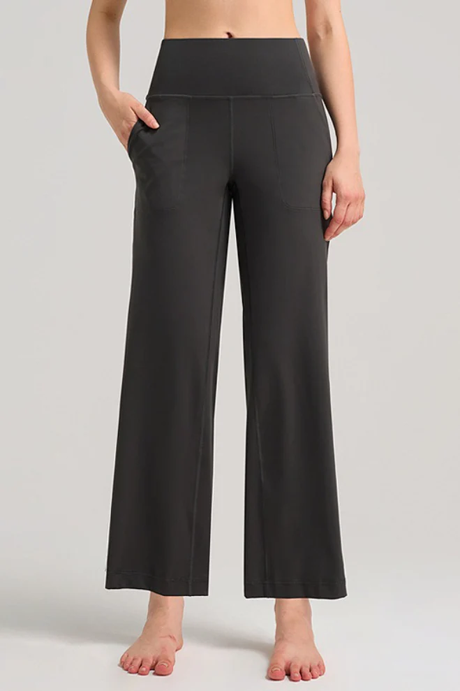 Breathable Straight Leg Loose High Waist Yoga Pants - konjwa